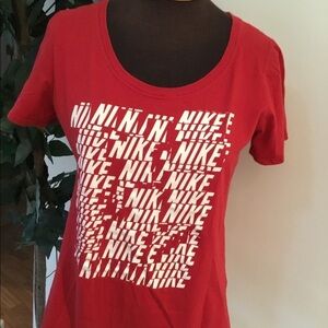 red athletic cut large Nike tee